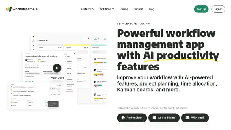 workstreams.ai website