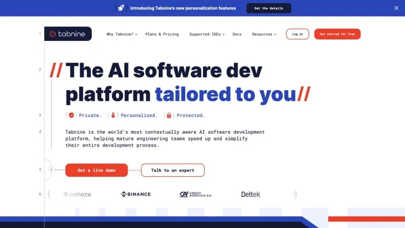 Tabnine AI Code Assistant screenshot