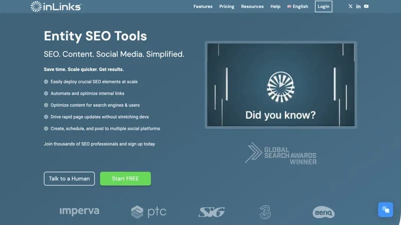 Inlinks® Entity SEO Tool screenshot
