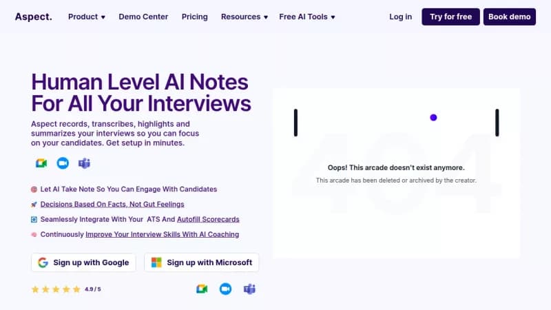 Aspect - AI Interview Notes screenshot