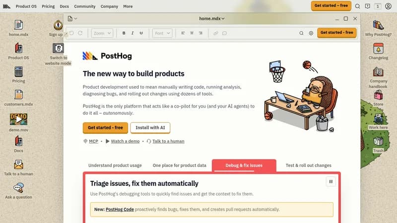 posthog website