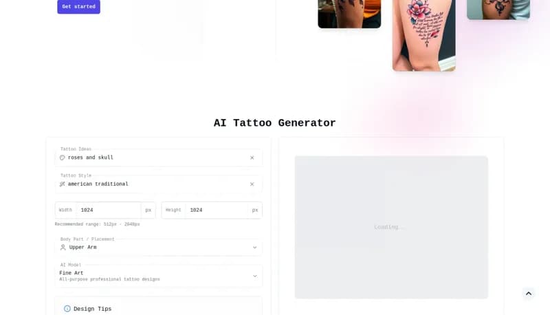 TattooGen.ai screenshot