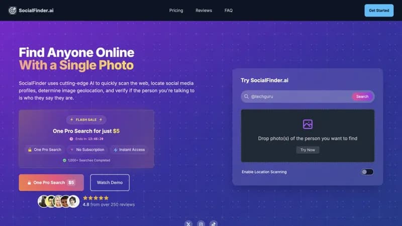 SocialFinder.ai screenshot