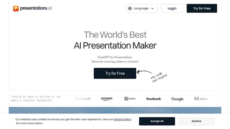 presentations.ai website
