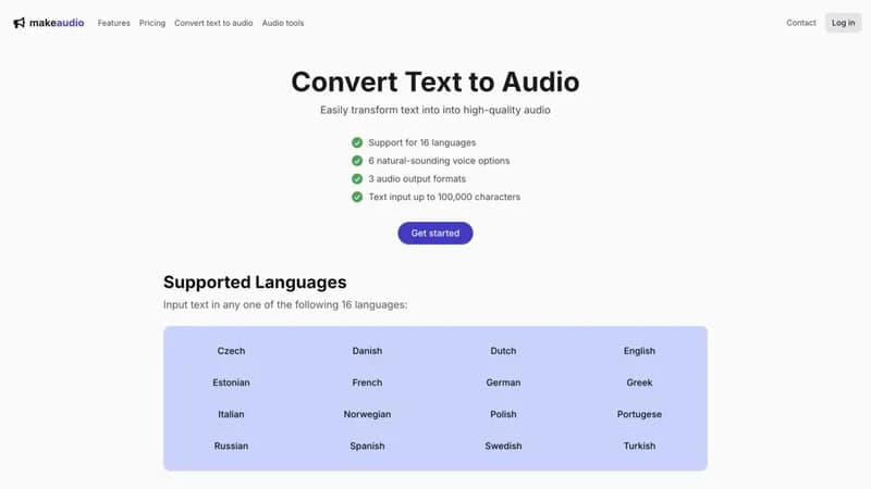 makeaudio.app screenshot