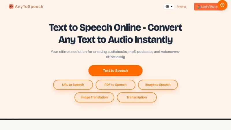 anytospeech website