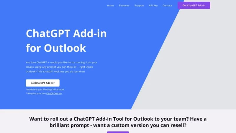 ChatGPT for Outlook screenshot