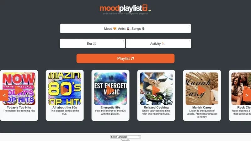 MOODPlaylist screenshot