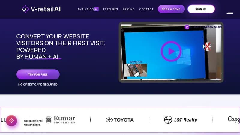 v-retail ai website