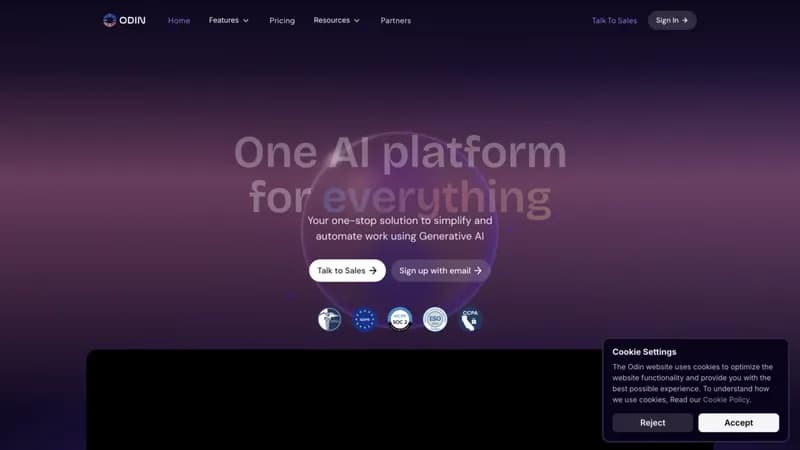 Odin AI screenshot