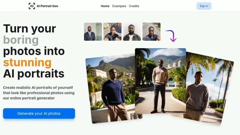 ai portrait gen website
