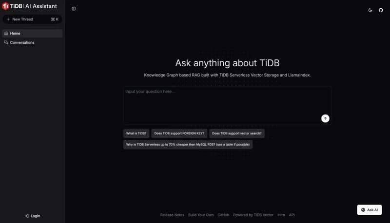 TiDB | AI Assistant screenshot