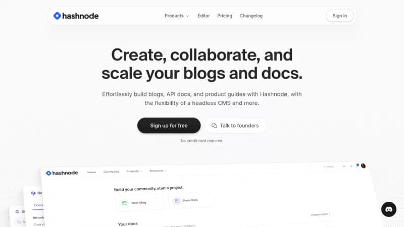 Hashnode screenshot