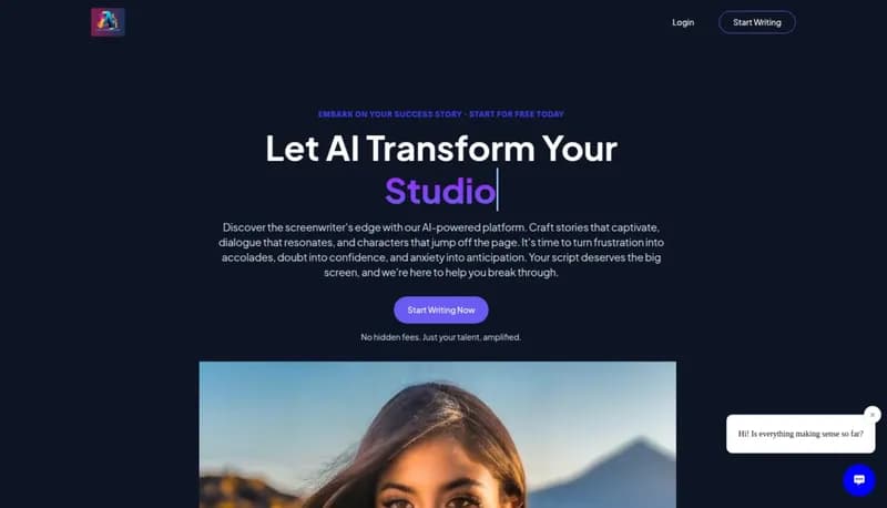 Screenwriting AI screenshot