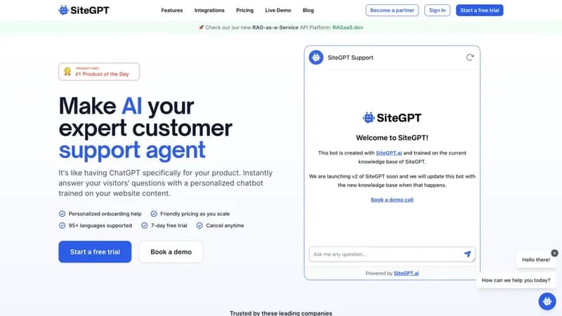 SiteGPT screenshot