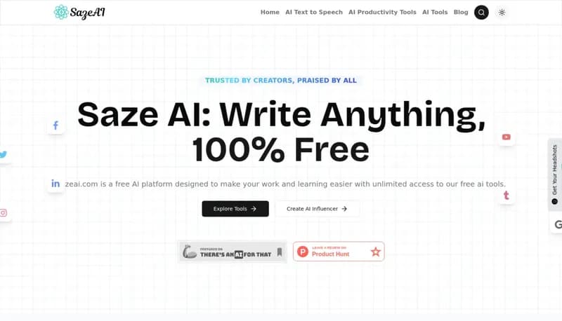 Saze AI screenshot