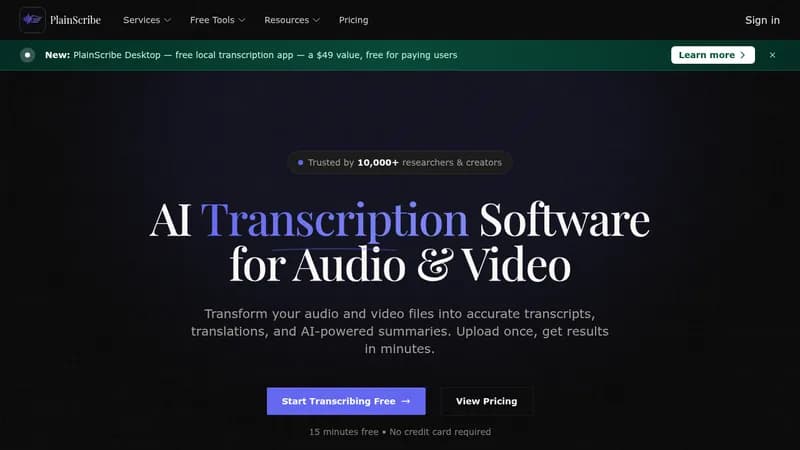 plainscribe website