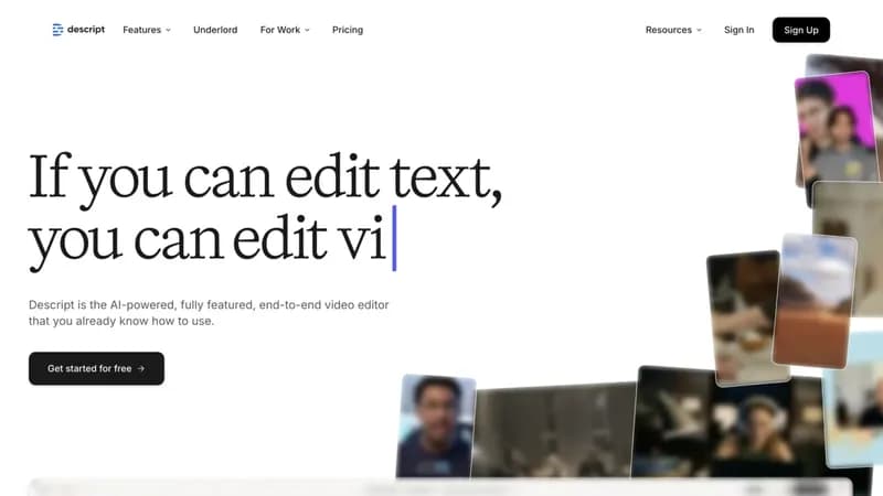 Descript screenshot