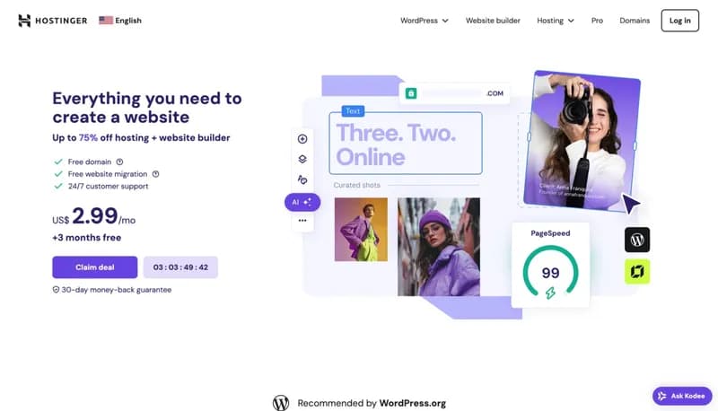 Hostinger screenshot