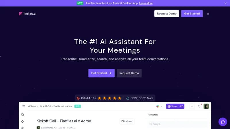 fireflies.ai website
