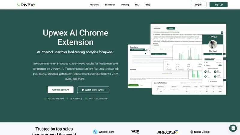 Upwex.io screenshot