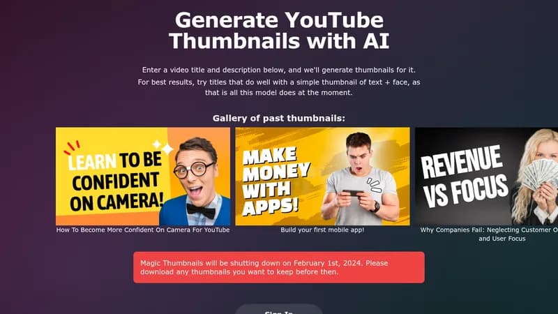 magic thumbnails website