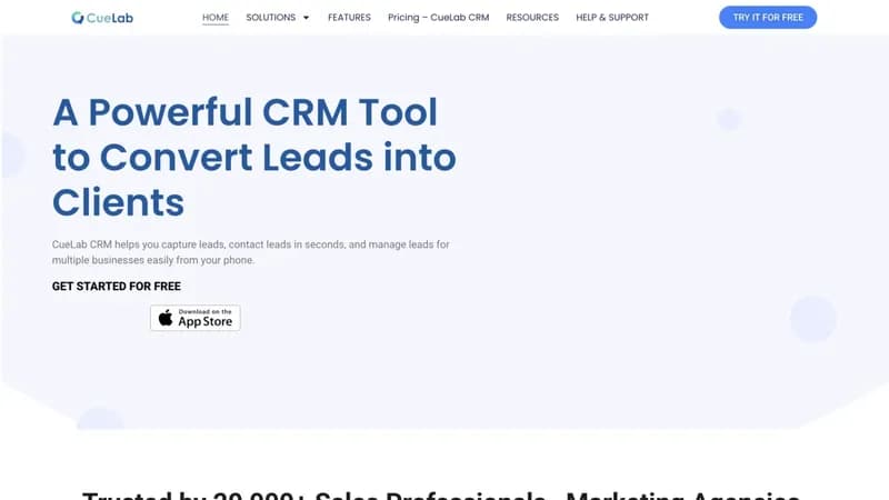 CueLab CRM screenshot