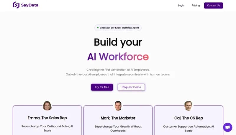 SayData AI Workforce screenshot