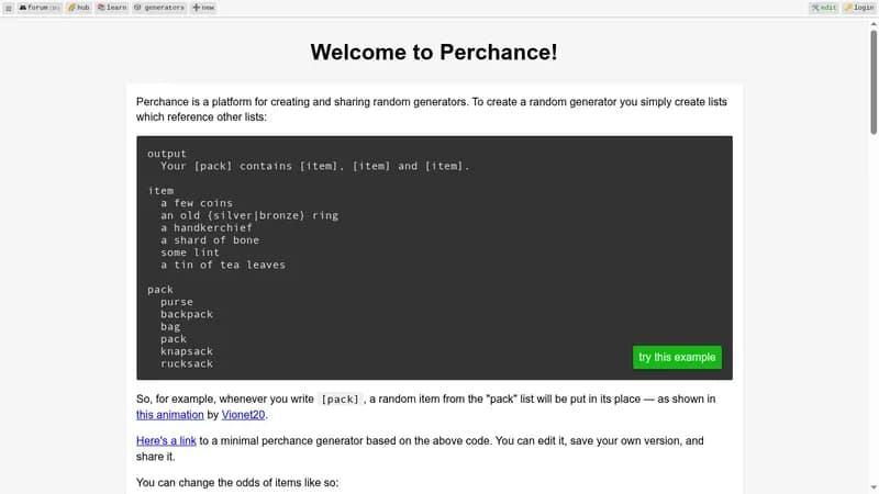 perchance website