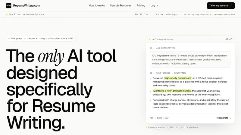 resumewriting.com website
