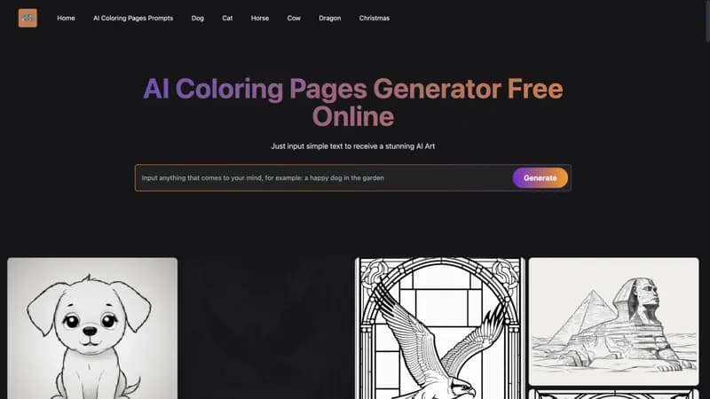 AI Coloring Pages Generator screenshot