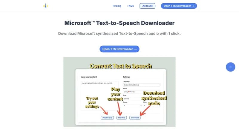 Microsoft TTS Downloader screenshot
