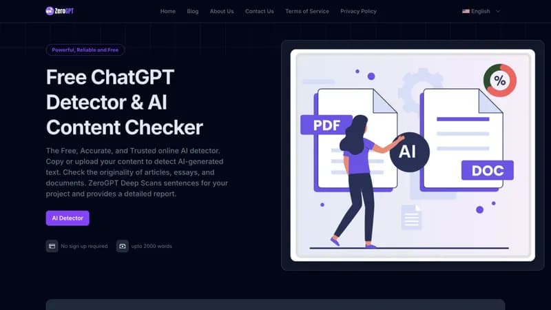 ZeroGPT screenshot
