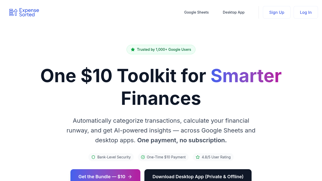 expense sorted website