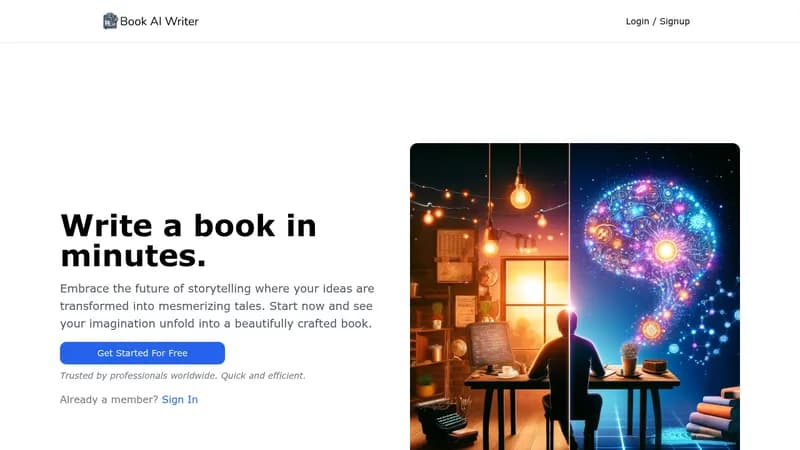 bookaiwriter website