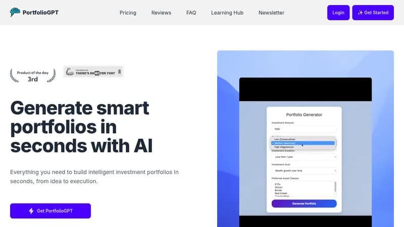 portfoliogpt website