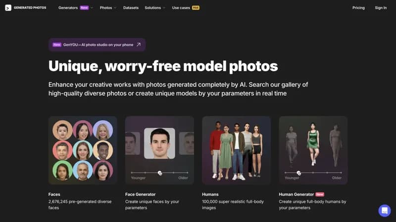 Generated Photos screenshot