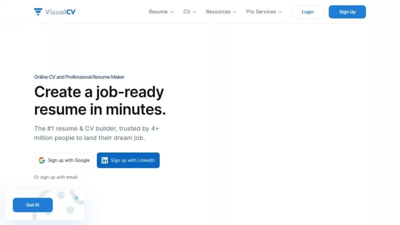 VisualCV screenshot