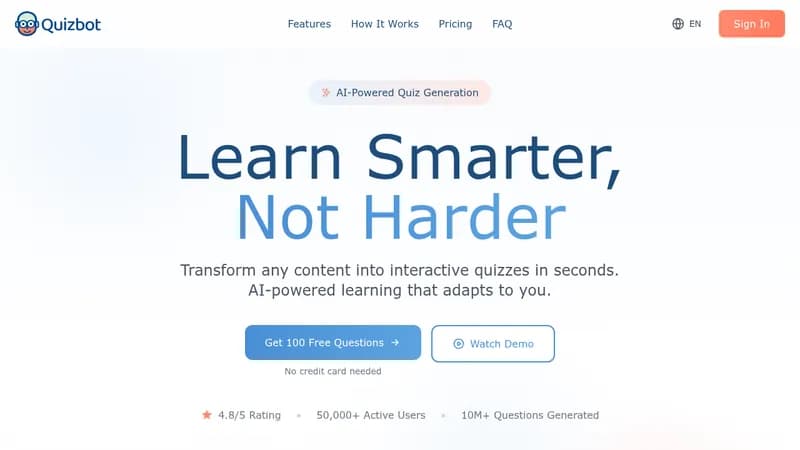 quizbot website