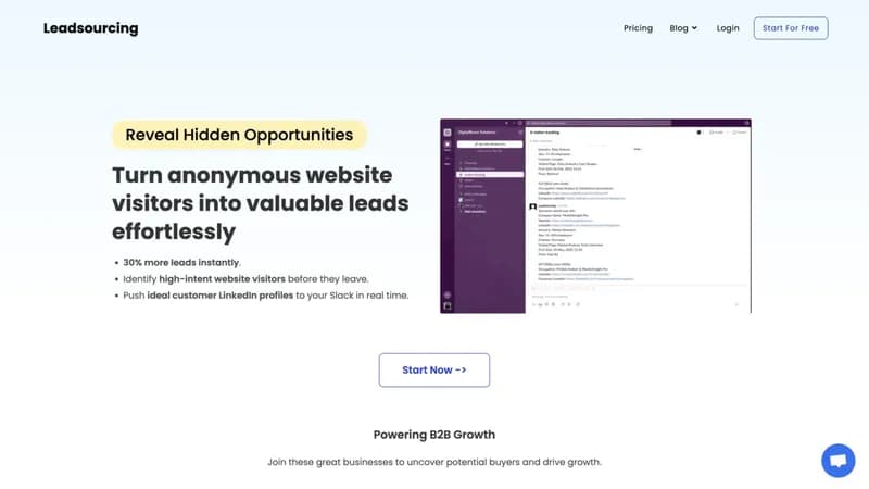 Leadsourcing screenshot