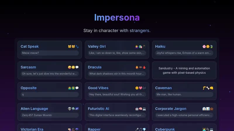 impersona website
