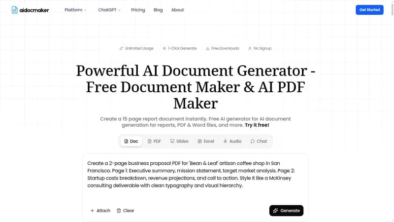 ai doc maker website