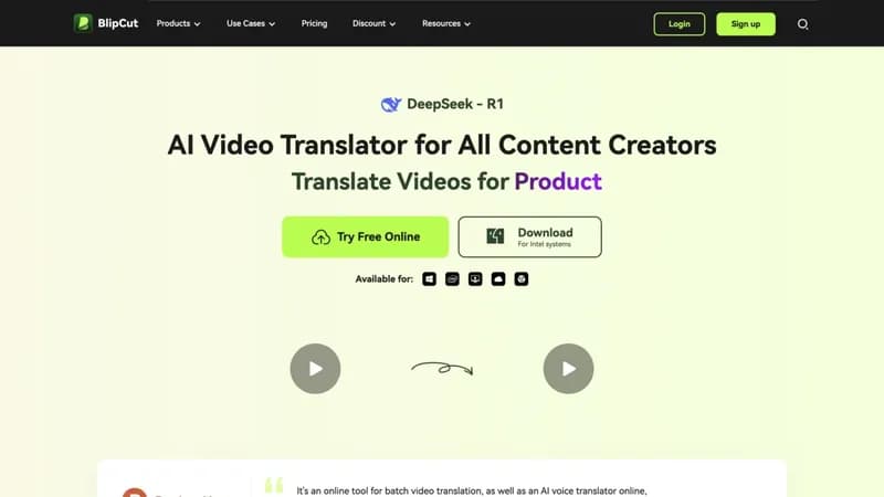 BlipCut AI Video Translator screenshot