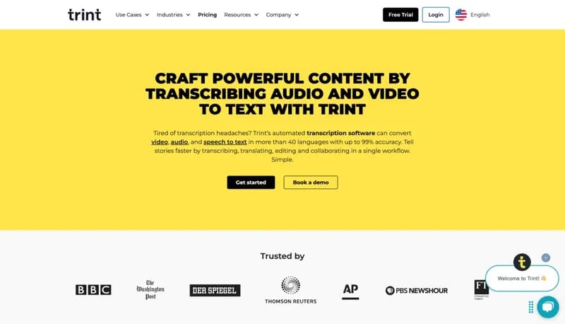Trint screenshot
