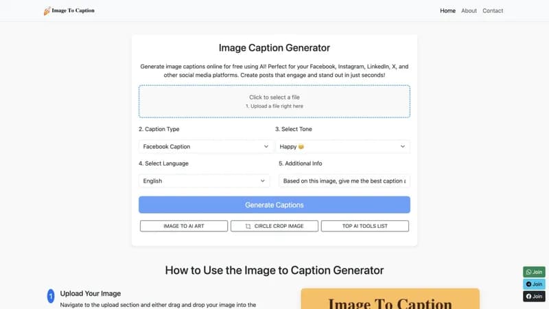 Image Caption Generator screenshot