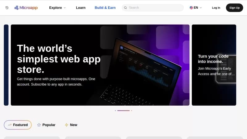 Microapp screenshot