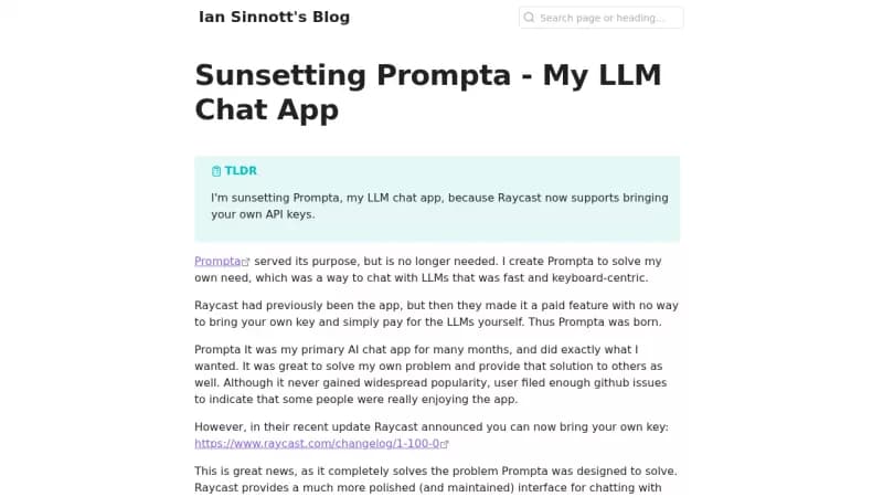 Prompta screenshot