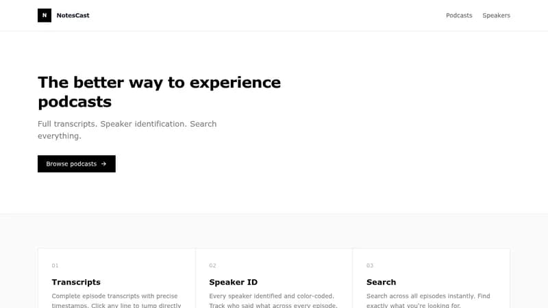 notescast website