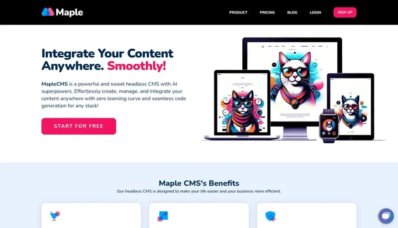 Maple CMS screenshot