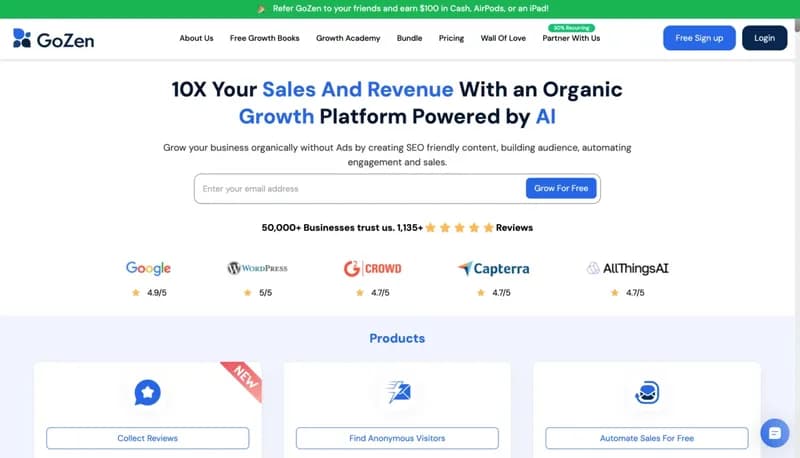 GoZen Growth Platform screenshot